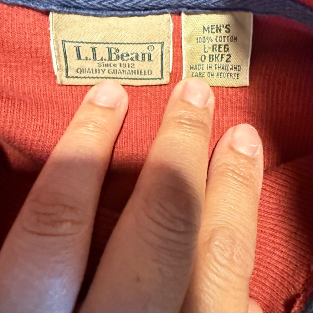 L.L. Bean Men's Rich Red Crewneck Sweater Size L - Picture 6 of 8